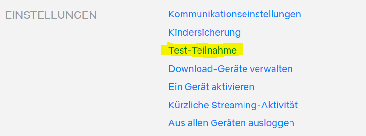 Netflix Einstellungen